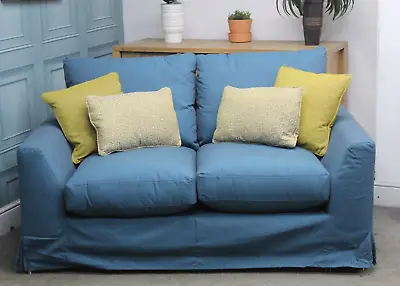 Collins & Hayes Beau Small Sofa In Spirit Azur Fabric. Removable Covers • £899