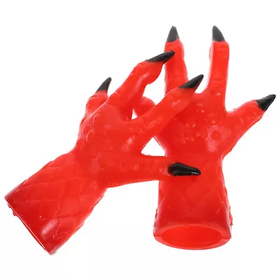  Trick Costume Finger Gloves Prop Devil Cover Toy Mini Hand Puppet Demon • £7.29