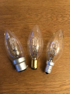 £16.99 • Buy Halogen Candle Low Energy Saving Light Bulbs  Dimmable Bc Sbc Ses X10