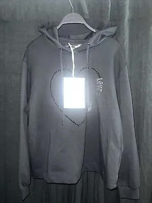 Womens Love Mochino HEART STUDED Hoodie Size 44~(M) • $200