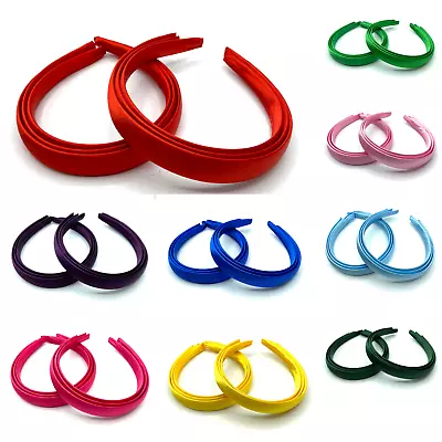 Pack Of 6 Satin Headbands 2cm Hair Bands Aliceband Fabric Headband • £4.99