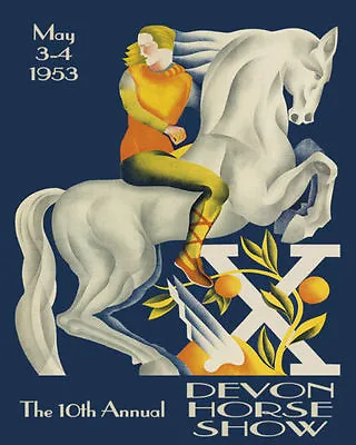 Horse Show European Devon Vintage Poster Repro FREE SH In USA • $17.90