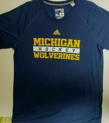 Adidas Michigan Hockey Mens Shirt 100% Polyester New • $9.99