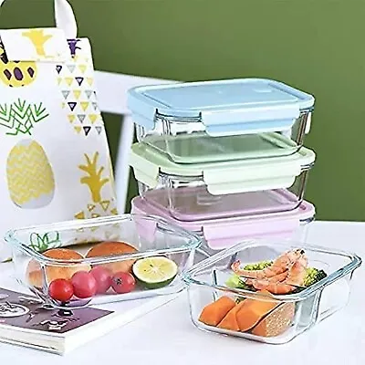 1520ML AIRTIGHT GLASS FOOD LUNCH CONTAINER WITH VENTED LID Microwave Safe • £9.22