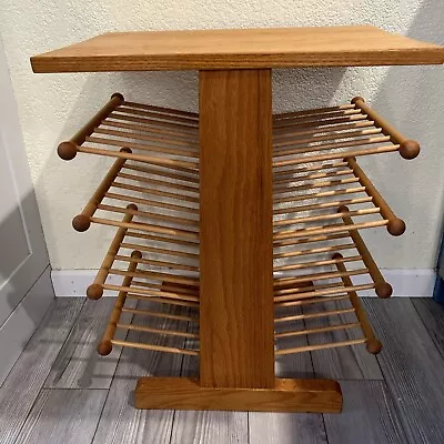 20th Century Levenger Mid Century Spindle Wood Magazine Book Rack Side Table • $200