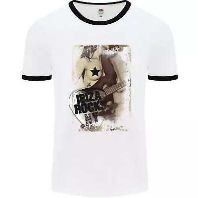 Ibiza Rocks Dance Music Mens Ringer T-Shirt • $16.41