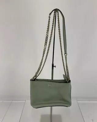 Kate Spade Dusty Mint Green Pebbled Leather Zip Chain Strap Bag • $14.99