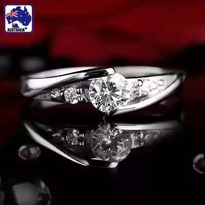 925 Silver Lady Lab Diamond Ring Gorgeous Jewelry Girl JRING06 • $4.40