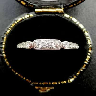£87.99 • Buy Antique Vintage Wedding Band Women Stackable Ring 14K White Gold Finish Size J-T