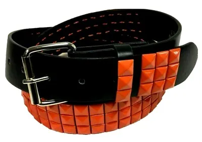 UNISEX Men/Women 2/3-Row Metal Pyramid Studded Belt Checker Punk Rock Goth Emo • $12.99