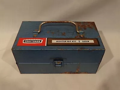 Vintage Craftsman 15 Piece 1/4  Router Bit Set #25518  In Metal Box NICE • $12.99