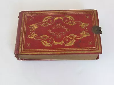 Antique 11 Miniature GEM Tintype Photos In Red And Gold Leather Album • $125