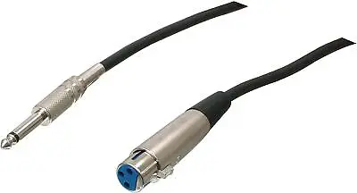 6m Female XLR To Mono Jack Plug Cable 3 Pin Microphone To Amp Lead. 6.35mm 1/4  • £7.92