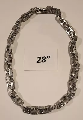 28  Silver Steampunk Necklace - Aluminum Can Tabs Pull Tabs Continuous Chain  • $12