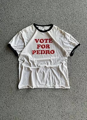 Vintage 2000s Vote For Pedro Napoleon Dynamite Movie T Shirt Film White Size L • $45