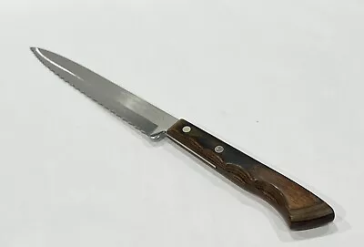 Vintage ECKO Flint Arrowhead Stainless Vanadium USA Chef Knife 6  Serrated Blade • $28