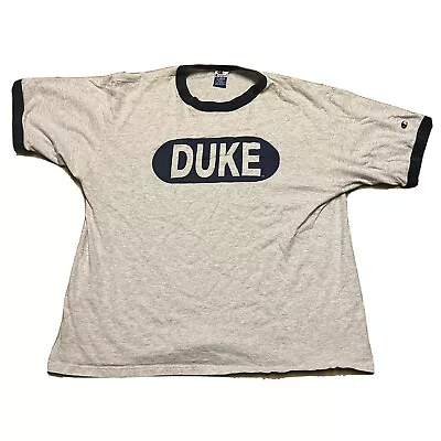 Vintage 90s Champion Duke University Ringer T Shirt Mens XL • $45