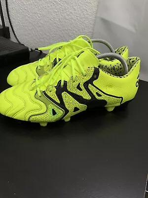 Adidas X 15.1 FG Leather Men's Size 9 US Yellow Football Boots Soccer Cleats • $52.90