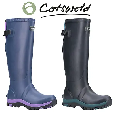 Women Cotswold Realm Ladies Adjustable Comfort Wellies Wellington Boots Size 3-8 • £67.99