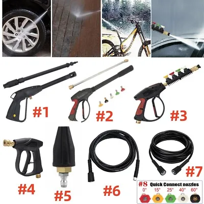 High Pressure Washer Spray Gun Hose Pipe Nozzle Car Jet Lance Garden Wash Tools • £20.89