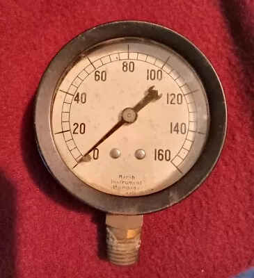 Vintage Marsh Instrument Co 160 PSI Pressure Gauge Made In USA • $10.99