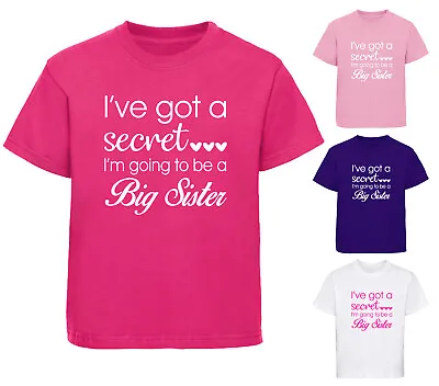 Girls I'm Going To Be A Big Sister Secret Design T-Shirt Kids T Shirt Top • £9.25