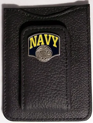 Military United States Navy Leather Money Clip Credit Card Holder FREE Shipping • $19.99