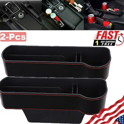 2X Car Seat Gap Catcher Filler Storage Box Pocket Organizer Holder ABS SUV -US • $12.49