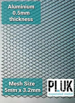 DIFFERENT SIZE Sheets Of Expanded Aluminium Metal Mesh Size 5mm X 3.2mm 0.5mm • £4.99