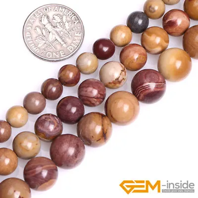 Natural Gemstone Yellow Sunset Mookite Jasper Round Beads For Jewelry Making YB • $5.32