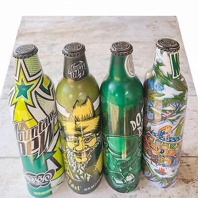 Mountain Dew  Green Label Art 4 Bottles Aluminum Unopened Bottles • $12.99