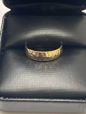 Vintage 9k Gold Hammered Woman’s Wedding Band Size 6 1/2 • $175