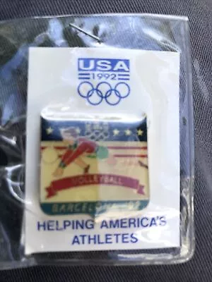 Team USA '92 Barcelona Spain Olympic Volleyball Team Hat Pin. - New • $4