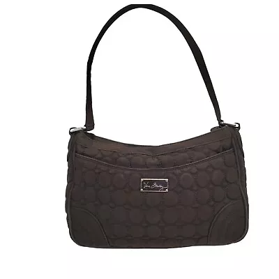 Vera Bradley Hobo Quilted Microfiber Shoulder Bag Espresso Brown Zip Closure • $8.48