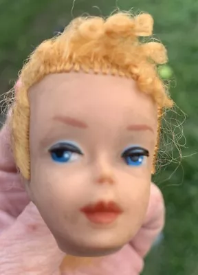 Vintage Blonde  Ponytail Barbie Doll Head Poodle Bangs ( Head Only ) Mattel • $21.99