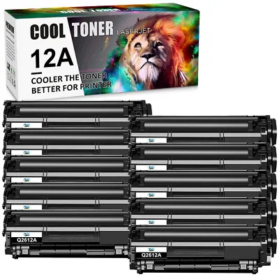 Black Toner Cartridge Replacement For HP Q2612A 12A LaserJet 1012 1015 3050 Lot • $17.44