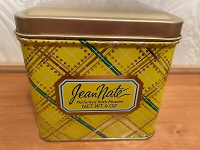 Vintage Jean Nate Perfumed Bath Powder  Empty Tin 4 Oz  Free Ship • $20