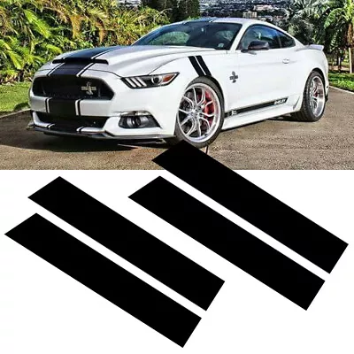 For Ford Mustang Fender Racing Hash Mark Sstripe Graphics Decal Glossy Black • $14.99