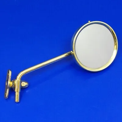 Small Vintage Pattern 'Toby' Round Mirror - 4  Dia Cranked Arm Bracket Mounted • $254.63