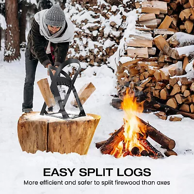 Manual Log Wood Splitting 3-in-1 Firewood Kindling Splitter Cutter Horse Holder • $79.79