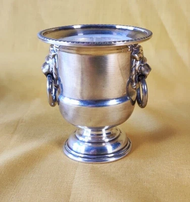 £17 • Buy Vintage Viners Of Sheffield Metal Vase – Lion Head Design - 7cm Tall