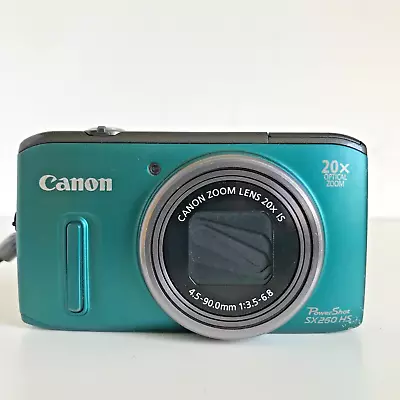 Canon PowerShot SX260 HS 12.1MP Blue Green Digital Camera TESTED • $210