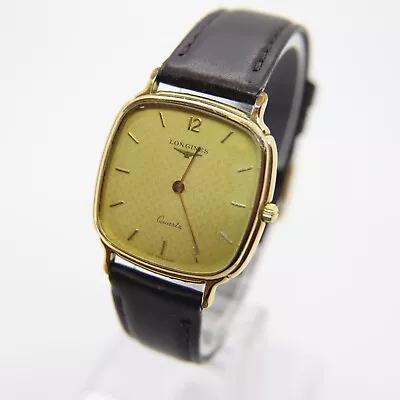 Longines Watch Quartz Men's 30mm Square Vintage Gold Swiss Made • $135.15