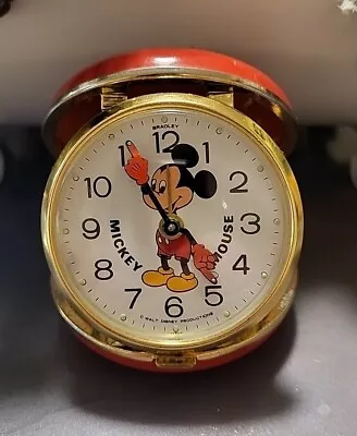 Bradley Mickey Mouse Travel Alarm Clock Red • $47.50