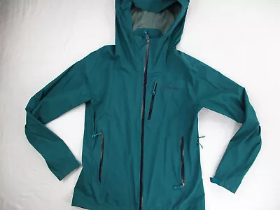 Patagonia Jacket Womens Small Green Blue Teal H2No Hood Stretch Rainshadow • $69.99