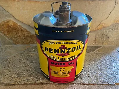 Vintage Empty- Pennzoil Z-7 Motor Oil- 5 Gallon Can- Mancave Gas Oil Advertising • $199.95