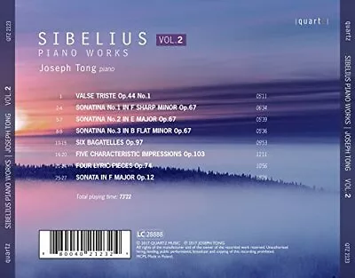 Sibelius Piano Works Vol. 2 [Joseph Tong] [Quartz QTZ2123] • $34.94