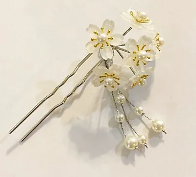 £12.13 • Buy Japanese Geisha Style Hair Stick Comb Fork With Sakura Cherry Blossom Flower 