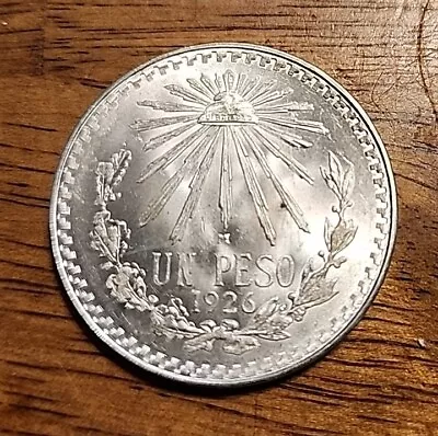 Mexico 1926 One Peso  BU UNCIRCULATED SILVER COIN • $1.99