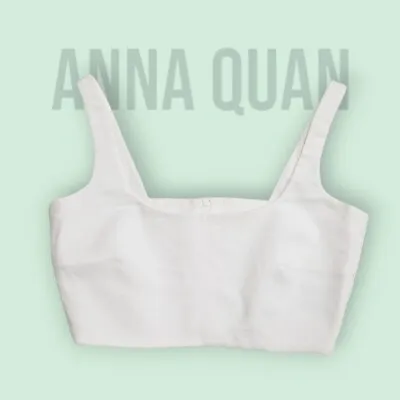 Anna Quan Womens Linen Blend Cropped Tank Top White Size 6 • $59.95